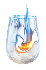 Poster - Flaming glass png cut out, aesthetic burning fire effect