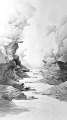 Wall Mural - Abstract Landscape of Clouds.