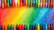© Collection - Vibrant crayon drawing border on multicolored background