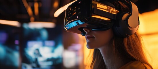 Sticker - Woman Experiencing Immersive Virtual Reality