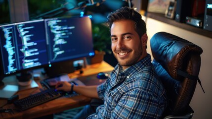 The smiling computer programmer