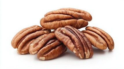 Wall Mural - A pile of pecan nuts showcasing their distinctive shape and texture.