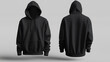 © Sean - Black hoodie sweatshirt mockup front and back view