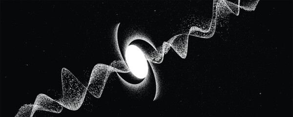 Wall Mural - neutron star with disc of plasma and ray burst. supermassive singularity in core off a galaxy, with 