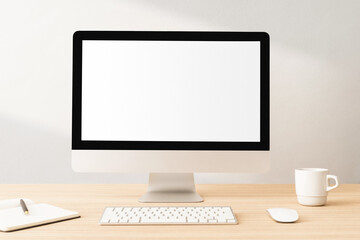 Canvas Print - Desktop  mockup png transparent, digital device, minimal workspace