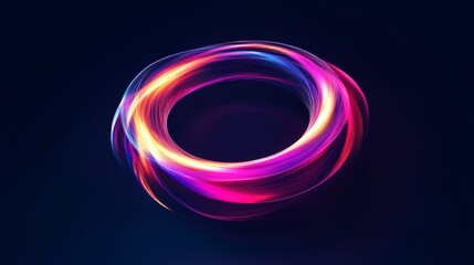 Wall Mural - Abstract circular shape glowing on a dark background