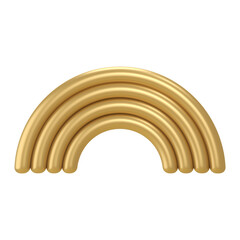 Sticker - Gold rainbow png icon sticker, 3D rendering, transparent background