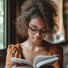 woman reading a book