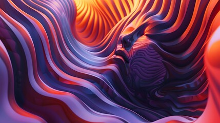 Wall Mural - Abstract 3D Colorful Wavy Background.