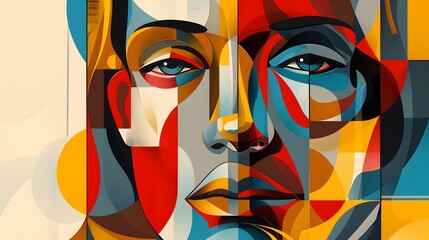 Canvas Print - Abstract Geometric Portrait.