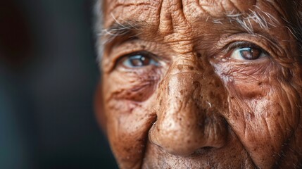 Aufkleber - Elderly men from various ethnic groups share serene expressions, embodying wisdom and calmness in their unique features and experiences. Generative AI