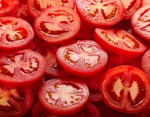 Wall Mural - Hintergrund aus Tomatenscheiben