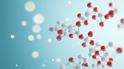 Wall Mural - A computer rendering of a 3D model of a molecule, with illustrations of its atomic structure and bonding.