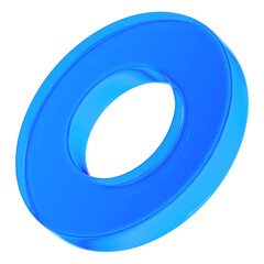 Poster - Blue ring png 3D geometric shape, transparent background