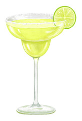 Poster - PNG Margarita cocktail, alcoholic drinks illustration, transparent background