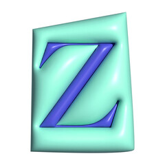 Canvas Print - Letter Z png in 3D alphabets illustration