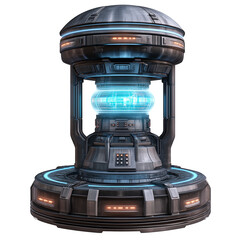sci fi teleportation device futuristic isolated on transparent or white background