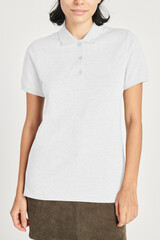 Canvas Print - Women's polo shirt png on a model mockup