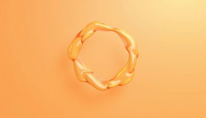 Poster -  Golden liquid forming a perfect loop