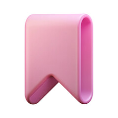 Pink 3D Bookmark Icon