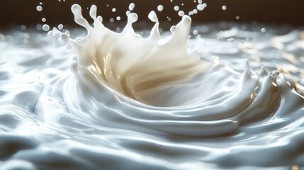 Canvas Print - Milk Splash with Ripples