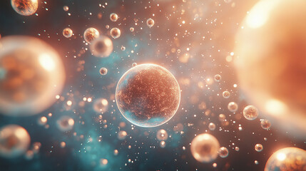 Wall Mural - quantic multiverse made of one planet repeatedly in colorful style of antman spiderverse, golden num