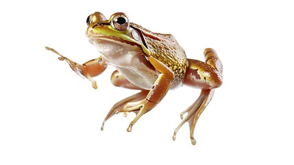 Sticker - A close-up of a frog with vibrant colors, showcasing its unique features and textures.