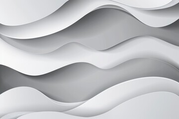 Wall Mural - Abstract wavy pattern with white and gray tones. Modern design for digital art or background.