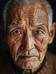 Aufkleber - Elderly men from various ethnic backgrounds gaze thoughtfully, embodying wisdom and calmness in a tranquil atmosphere during the late afternoon. Generative AI