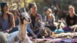 © Nany - A fun and unique goat yoga session with participants smiling and interacting with the animals