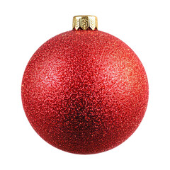 Wall Mural - red christmas ball isolated on transparent background cutout