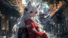 Anime Girl In Autumn Free Stock Photo - Public Domain Pictures