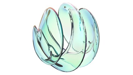 3D holographic abstract object transform endless 4k