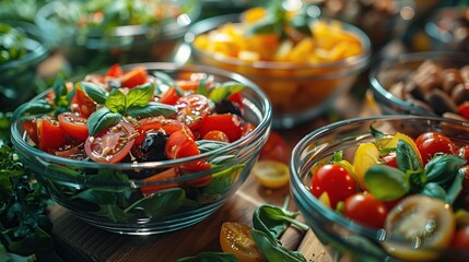 Fresh Salad with Cherry Tomatoes and Basil