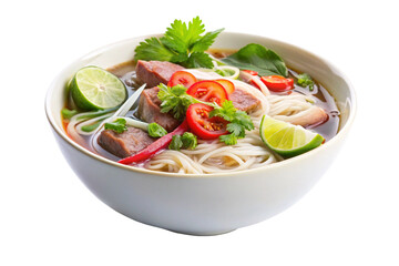 Traditional Pho Dish Image with Transparent Background