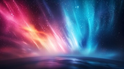 Wall Mural - Vibrant Aurora Illuminating the Earth s Diverse Natural Beauty