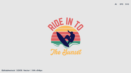 Wall Mural - The sunset logo design vector illustration eps