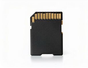 Black SD memory card isolated on white background