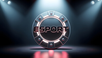 Esport gaming pad symbol abstract concept 3d illustration isolated with white highlights, png