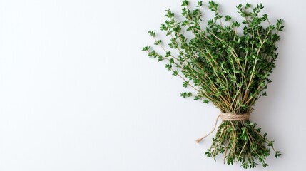 Bunch of thyme herbs isolated on a white background 