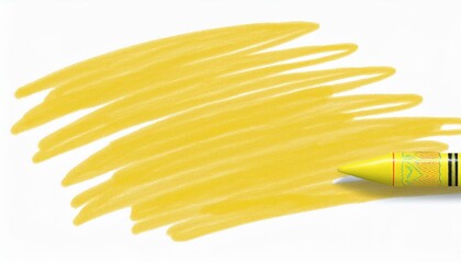 yellow crayon isolated on white background