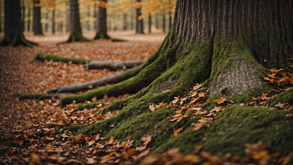 Wall Mural - mossy tree trunk with tree bark