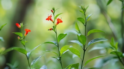 Poster - Orange Blooms Amidst Lush Green Foliage