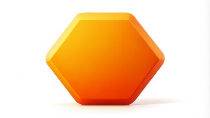 Vibrant orange octagon shape with rounded edges and subtle gradient texture, isolated on a clean and simple white background, ideal for design and graphics.