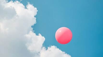 A pink ball in the sky