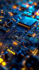 Aufkleber - laptop screen showing an image of computers and semiconductors : Generative AI