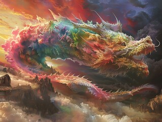 Canvas Print - Dragon in the Clouds.