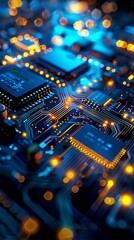Aufkleber - laptop screen showing an image of computers and semiconductors : Generative AI