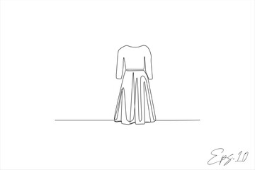 Wall Mural - continuous line vector illustration of women's dress