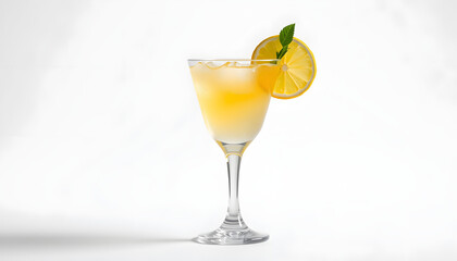 Wall Mural - cocktail with lemon isolated with white highlights, png